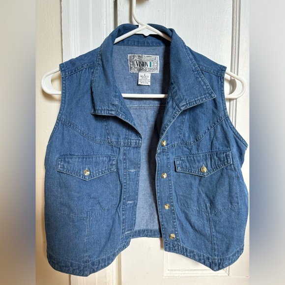 90s Vintage Jean Vest 💙 - Picture 1 of 4
